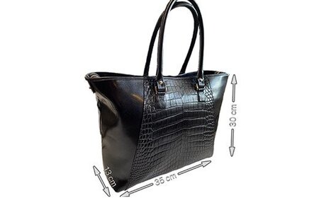 ビーゴ（トートバッグ）（クロコダイル革・ブラック）　BK048