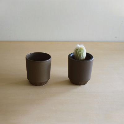 ふるさと納税 瑞浪市 【美濃焼】miyama.　プラントポットSペア　ブラウン