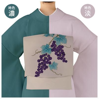 ふるさと納税 京都市 【和装振興応援プロジェクト】歳時記10月1「ぶどう狩り」京手描友禅 染帯|染帯 着物 織物 人気 |  | 01