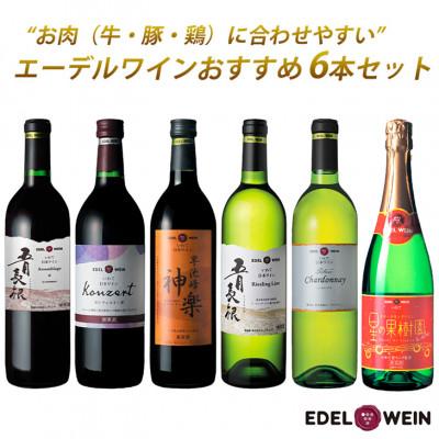 ふるさと納税 花巻市 お肉に合うおすすめワイン6本セット (白:3種類)(赤:3種類)