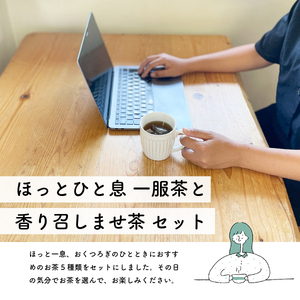 土佐霧山茶 ほっとひと息 一服茶＆香り召しませ茶 セット 緑茶 ティーバッグ 和紅茶 ほうじ茶 玄米茶