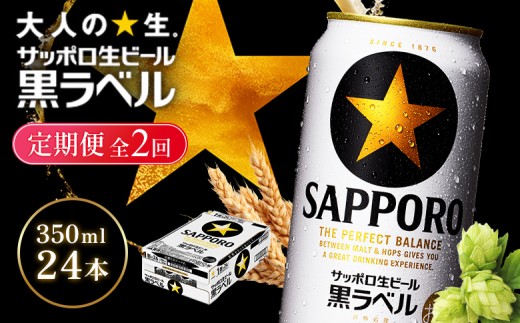 
                  【定期便全2回】サッポロ黒ラベル350ml×24本 | サッポロ黒ラベル 黒ラベル サッポロ サッポロビール ビール 生ビール お酒 アルコール 北海道醸造 麦芽 うまみ 後味 爽やか 泡 鮮度 お取り寄せ 北海道 恵庭市 恵庭【930040111902】
                