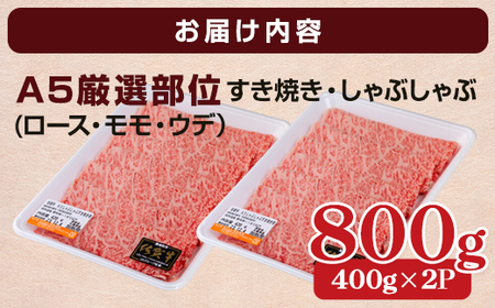 佐賀牛A5しゃぶしゃぶすき焼き用厳選部位800g C210-007