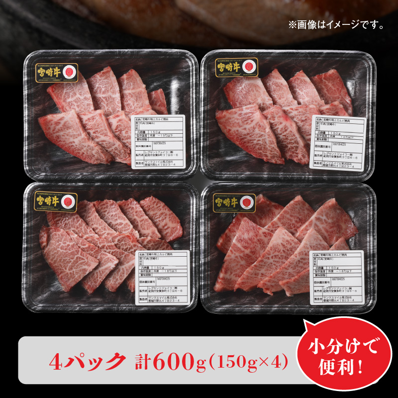 宮崎牛 特上カルビ焼肉用(三角バラ)600g N0140-YB629
