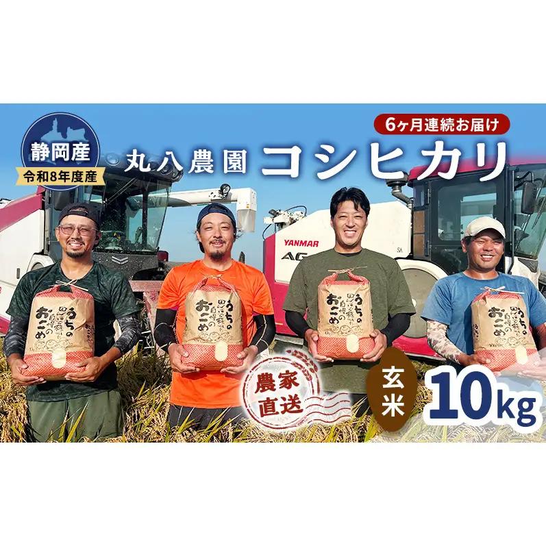 【予約】令和8年度産 静岡産 コシヒカリ 玄米 定期便 10kg×6カ月 米 コメ こしひかり コシヒカリ 袋井市 静岡県