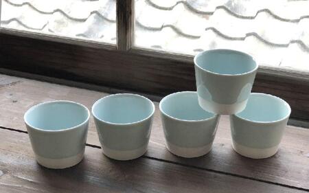 【波佐見焼】esカップ青磁釉５個組【西海陶器】 ５ 45368