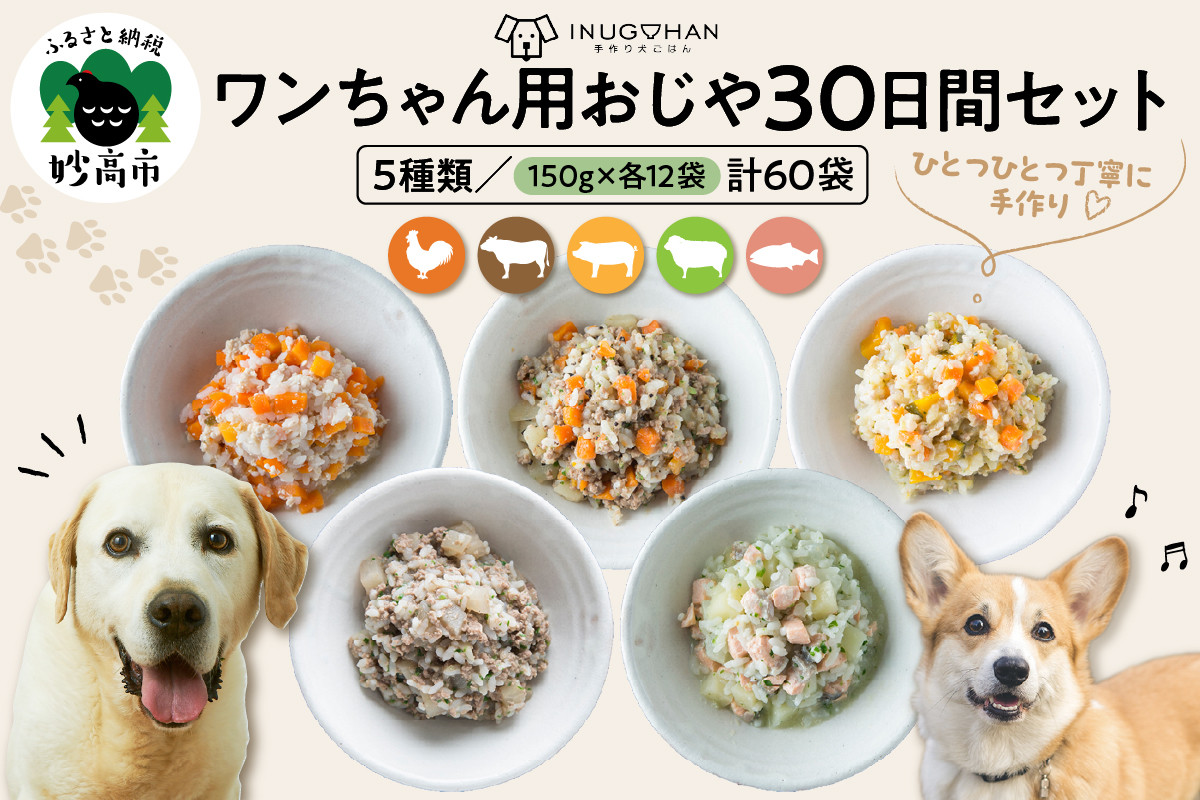 
                  ワンちゃん用おじや30日間セット【各150g×12袋(計60袋)】
                