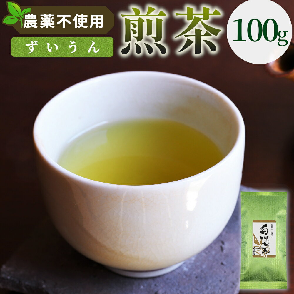 【ふるさと納税】農薬不使用！煎茶 ずいうん 100g 常磐園 白川茶 美濃白川茶 日本茶 緑茶 煎茶 茶葉 お茶 一番茶 春摘み リーフ 国産 お試し 岐阜県 東白川村