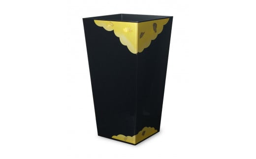 蒔絵調 ダストボックス L角 9.5L 金雲ブラック タツクラフト 【Tk151】