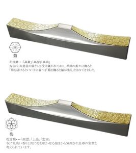 U105　ＩＴＡＤＡＫＩ カトラリーレスト 箸置き 花文様 ５個セット／ステンレス（金箔）