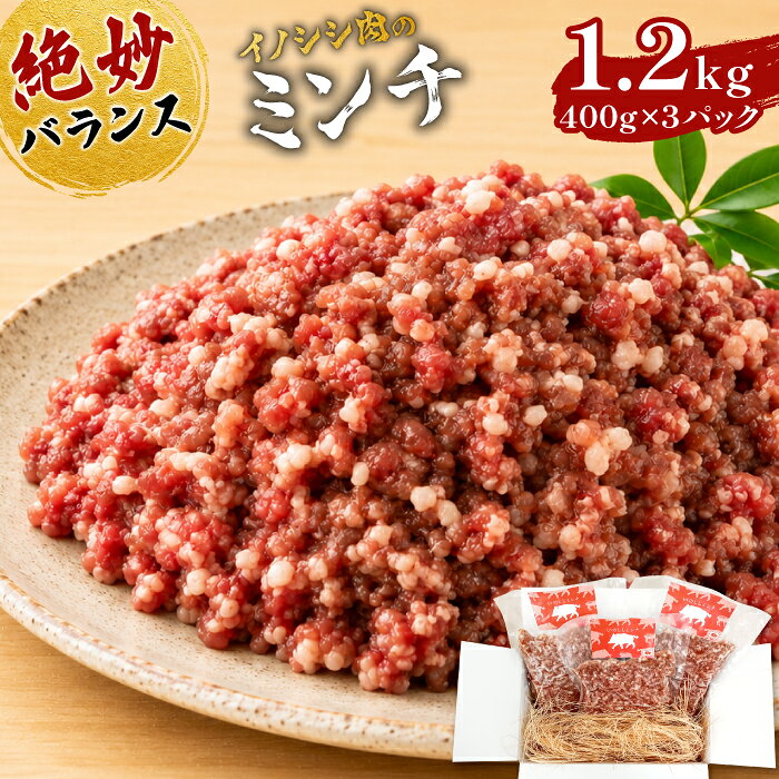【ふるさと納税】イノシシ肉のミンチ 1.2kg（400g×3パック） 肉 猪肉 いのしし肉 イノシシ肉 ジビエ ジビエ肉 ひき肉 ミンチ肉 天然 野生