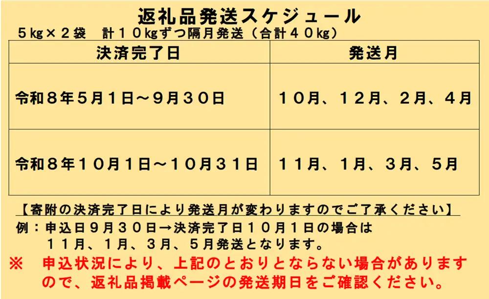 【新米予約受付中】令和8年産ゆめぴりか定期便40㎏(隔月10㎏×4か月)【R7UC-01】