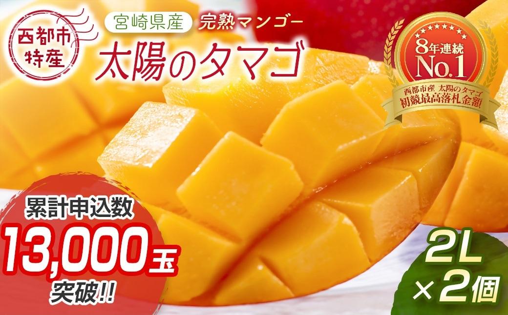 【先行予約】最高級ブランド『太陽のタマゴ』2L×2個【糖度15度以上】宮崎県西都市産完熟マンゴー ＜18-6a＞2026年発送