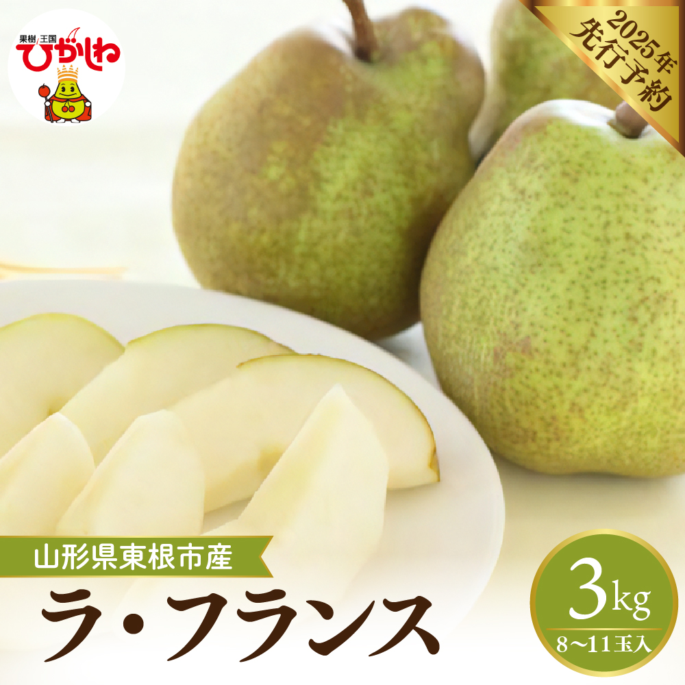 【2025年 先行予約】2025年産　西洋梨 ラ・フランス 約3kg (8～11玉入) 山形県 東根市　hi026-010-1
