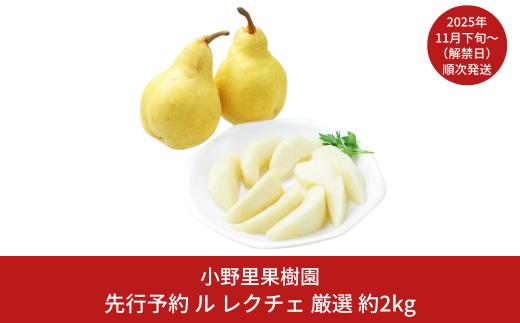 先行予約 ル レクチェ 厳選 約2kg(4～6個) ル・レクチェ  新潟県産 洋梨 [小野里果樹園] 【011S156】