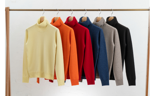 タートル ネックプルオーバー 度詰(レッド)男性用サイズ:LL(46)≪白田のカシミヤ≫