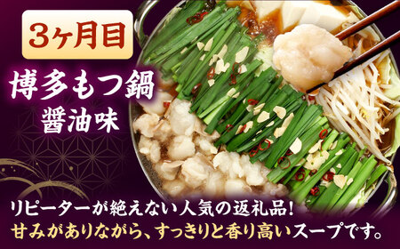 【全3回定期便】 【牛もつ2倍！】【ご家庭用】もつ鍋3種定期便（明太・味噌・醤油）3人前 桂川町/株式会社 海千[ADAR039]