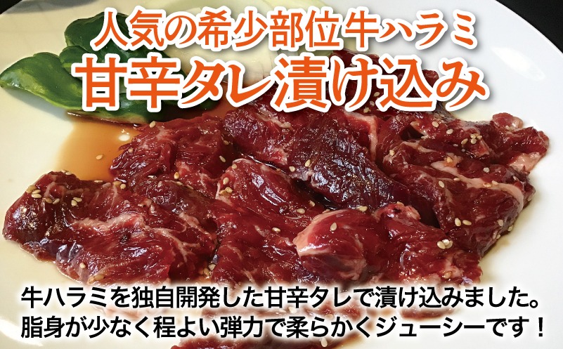 099H3712 【満足牛ハラミ】甘辛タレ漬け 合計2.5kg 【味付け ハラミ 小分け 焼くだけ 簡単調理 BBQ 牛肉 250g×10P】