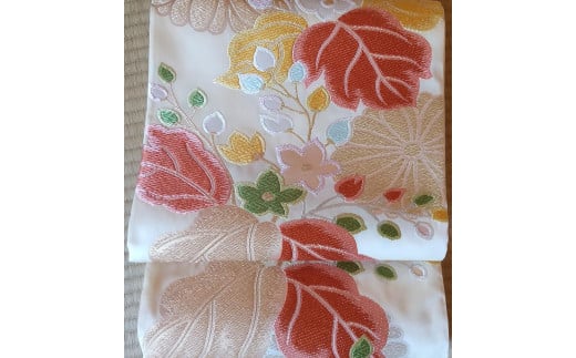 
            【山口成織物】西陣織 黄色地 唐織 袋帯 洋風菊桐文【お仕立付き】
          