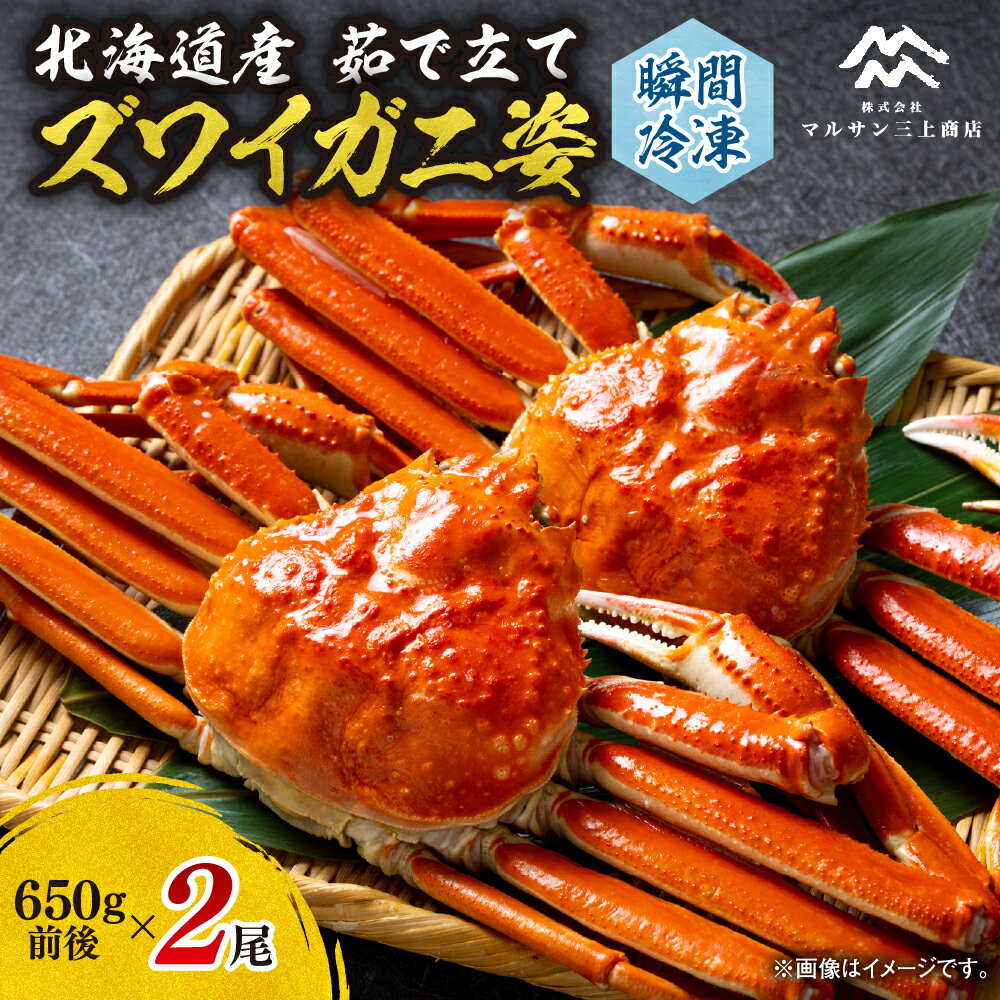 【ふるさと納税】 ズワイガニ 北海道産 茹でたて 瞬間冷凍 650g前後×2尾 ずわいがに 姿 厳選 蟹 カニ 濃厚 ミソ 蟹みそ かに味噌 海鮮 水産 魚介 冷凍 北海道 札幌市