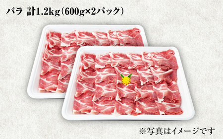 【6回定期便】大西海SPF豚 バラ（焼肉用）計1.2kg 訳あり ＜大西海ファーム＞ [CEK082]