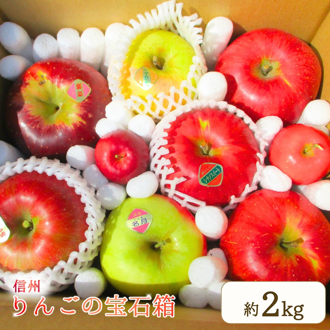 【2026年先行予約】りんご 園主におまかせ 詰合せ 計約2kg（5~8玉）りんごの宝石箱 ｜林檎 リンゴ 産地直送 シナノスイート シナノゴールド 秋映 あいかの香り 群馬名月 王林 紅玉 シナノホッペ サンふじ