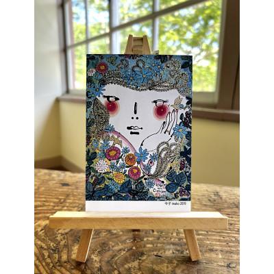 ふるさと納税 養父市 【今子 imako】「つぼみ」をモチーフにした絵画(葉書サイズ原画)とポストカードセット |  | 03