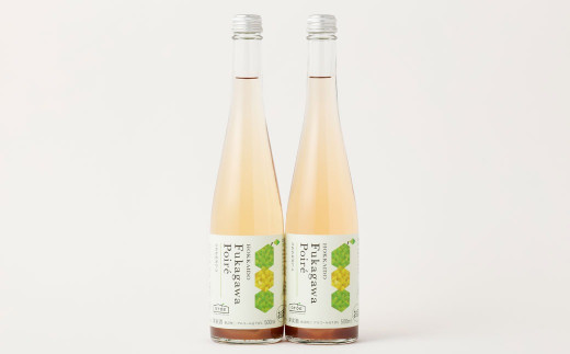 【果実炭酸酒】ふかがわポワレ2本セット500ml×2本 (深川市 アップルランド山の駅おとえ)_イメージ4