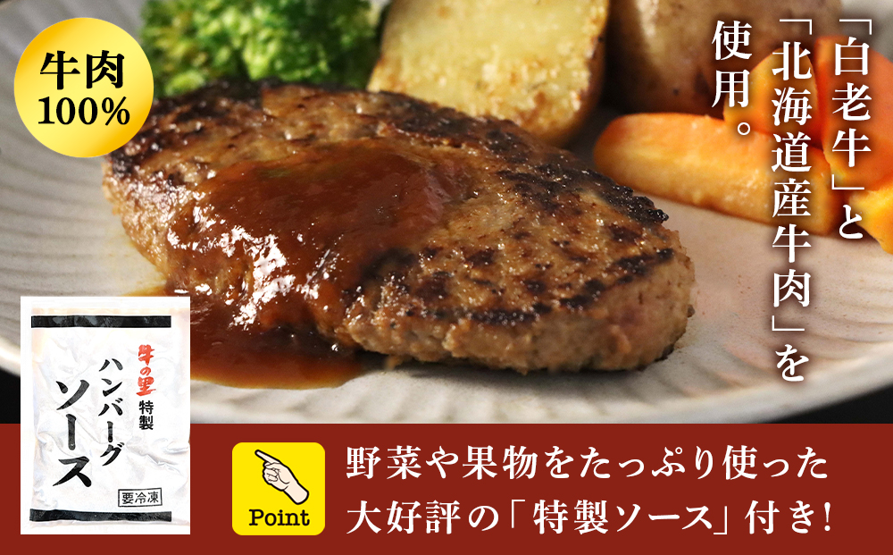  牛の里ビーフハンバーグ（110g×20個）特製ソース（20袋）の詰合せ AG059