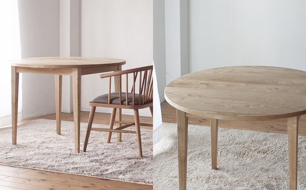 くりの丸いダイニング （直径110cm・国産栗材・ウレタン塗装） ダイニングテーブル 食事