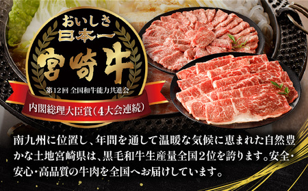 【定期便 全4回(３ヶ月に１回お届け)】宮崎牛 バラエティー定期便 カルビ焼肉 切り落とし ミンチ