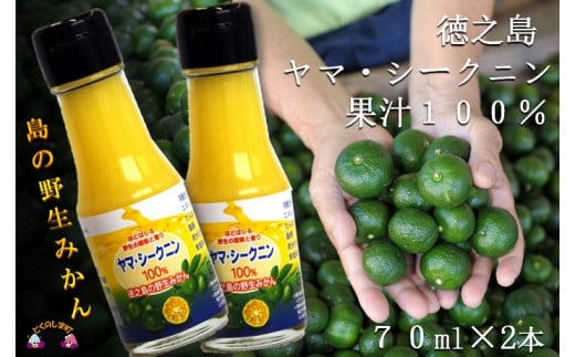 1156 ～野生の島みかんの味～徳之島のヤマ・シークニン果汁（70ｍｌ×2本） ( 調味料 柑橘 果物 薬味 果汁 ドレッシング 野生みかん 奄美 鹿児島 鍋 焼き魚 料理  お酒 焼酎 酸味 美味しい )