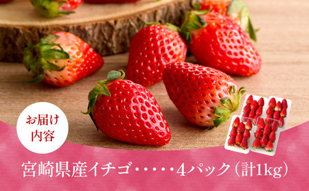 【期間・数量限定】宮崎県産イチゴ 4パック ストロベリー フルーツ 果物 旬 