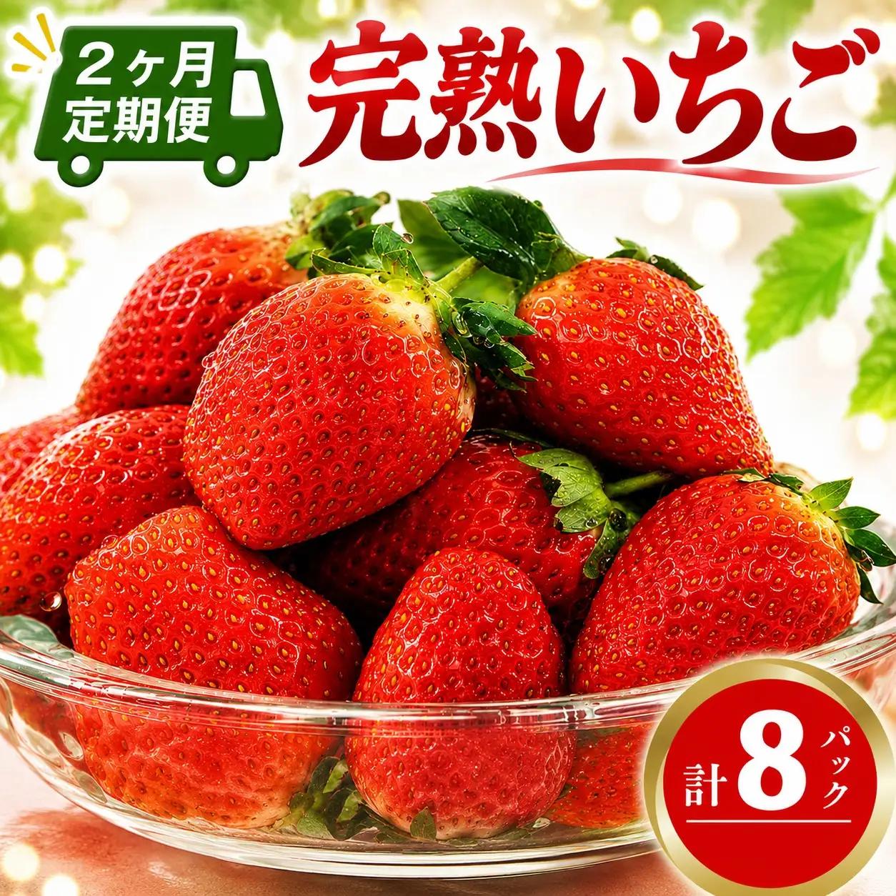 【 2ヶ月 定期便 】完熟 いちご 4パック