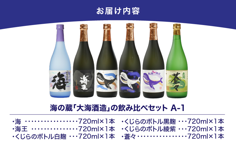 1794 海の蔵「大海酒造」の飲み比べセット！A-1（合計6本）　KN043-002-01