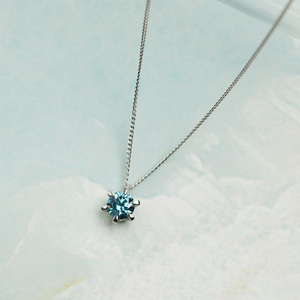 プラチナ900 ラボブルーダイヤネックレス 0.2ct 6本たてづめ LAB-PT900-001BL[AM321] / ブルーダイヤモンド ネックレス アクセサリー ギフト プレゼント