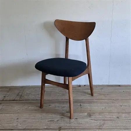 Karl Dining Chair ヘリンボーン ネイビー ダークブラウンフレーム【SWOF】_雑貨・日用品 椅子・チェア・ソファ 家具・インテリア _【1573464】