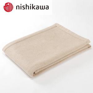 西川 カシミヤ毛布QL6653 ベージュ FQ03602015300｜無地 シンプル 毛羽部分 カシミヤ100% 暖かい やわらか 心地よい寝心地 [4007]