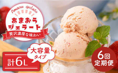 【全6回定期便】【2026年4月以降発送】先行予約！福岡産あまおうジェラート1000ml＜南国フルーツ株式会社＞那珂川市 あまおうジェラート[GCD050]