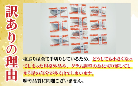 【定期便】6ヶ月連続お届け 訳あり 塩ぶり 10パックセット / 鰤 お歳暮 冬ギフト 年末 年始 切り身 天然ブリ 雑煮 おせち 下味冷凍 長期保存 おかず お弁当 1人暮らし 岩塩 塩焼き ギフト