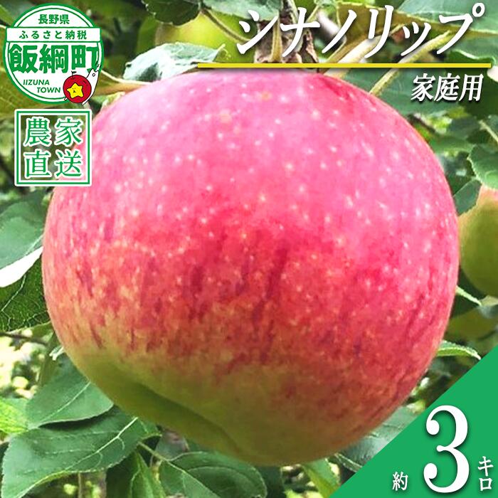 【ふるさと納税】 りんご シナノリップ 家庭用 3kg サイズおまかせ 井澤農園 沖縄県への配送不可 令和8年度収穫分 エコファーマー認定 長野県 飯綱町 〔 信州 果物 フルーツ リンゴ 林檎 長野 11000円 予約 農家直送 〕発送時期：2026年8月中旬〜2026年9月上旬 {**}