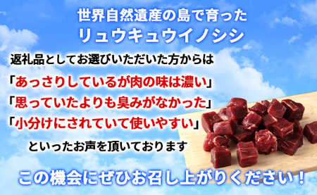 【鹿児島県徳之島】 イノシシ モモ肉 （サイコロカット） 猪 サイコロ ジビエ 1kg AI-21-N