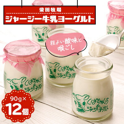 【ふるさと納税】ジャージー牛乳「ヨーグルト」90g×12個セット　柴田牧場　【配送不可地域：離島・北海道・沖縄県・東北・中国・四国・九州】【1136546】
