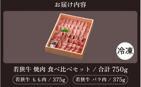 [051-c003] 「若狭牛 バラ & もも 焼肉」食べ比べセット！ 計750g 