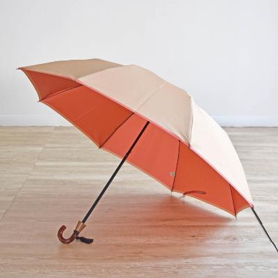 ふるさと納税 都留市 【数量限定】小宮商店 かさね 雨晴兼用折りたたみ傘　55cm ベージュ×ピンク