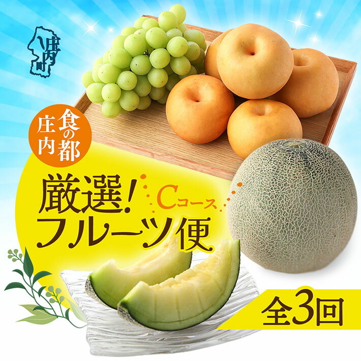 【ふるさと納税】【R8.8月中旬より発送開始】食の都庄内 厳選フルーツ便C（入金期限：2026.7.31）アールスメロン 和梨 シャインマスカット 全3回配送 常温便 冷蔵便 ふるさと納税 山形 フルーツ 定期便