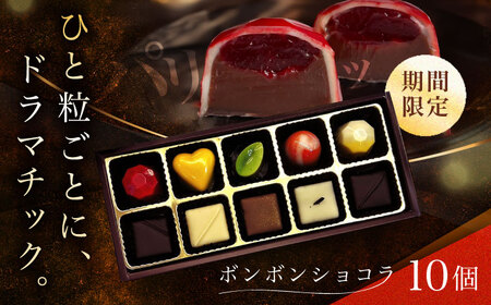【2026年2月～発送】ボンボンショコラ 10個 / チョコレート チョコレート チョコレート チョコレート チョコレート チョコレート / 本田屋かすてら本舗 [SAW032]