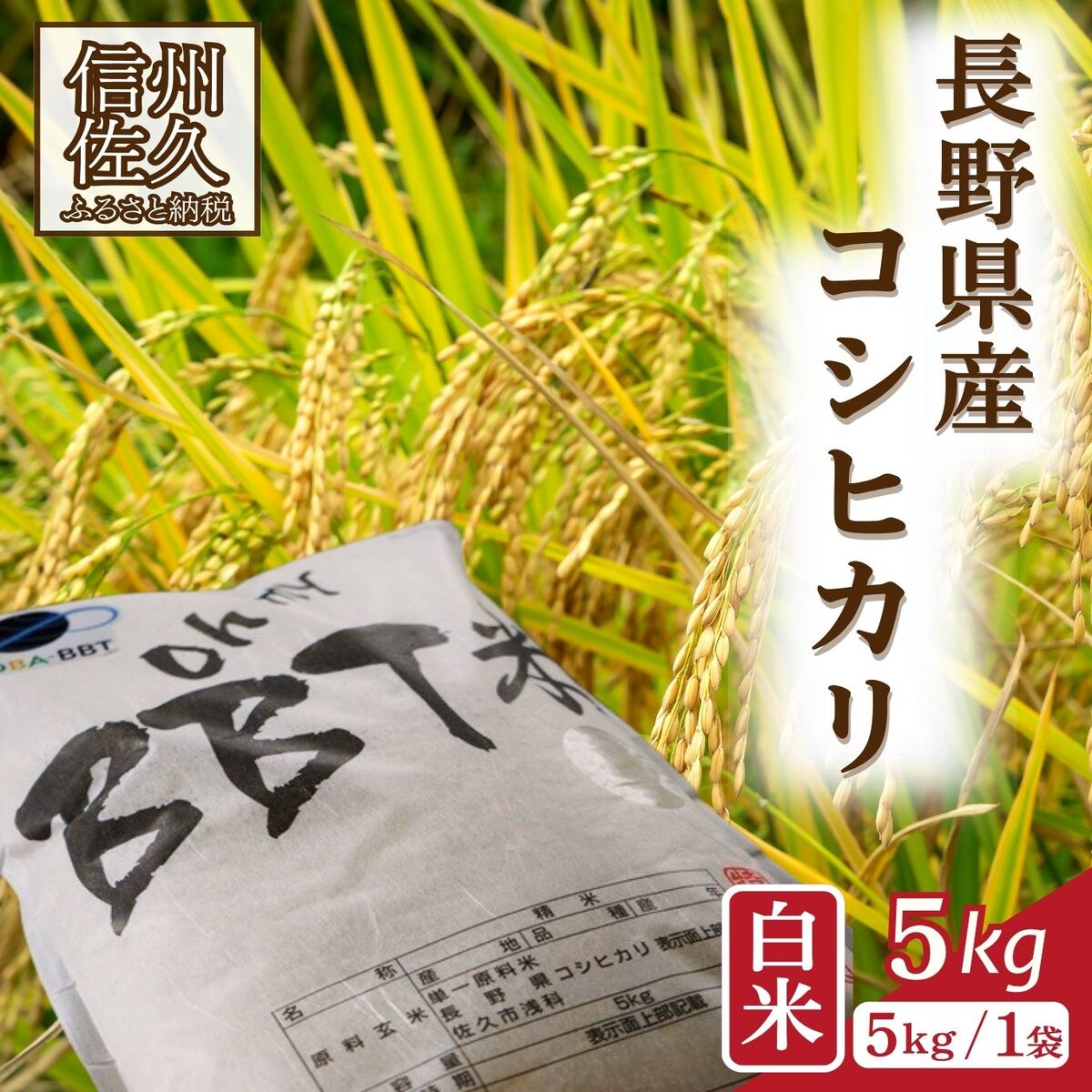 【ふるさと納税】【令和7年産・白米5kg】特別栽培米 BBT米（五郎兵衛米） 〈2025年9月中旬頃～順次発送〉先行予約 新米 信州 こしひかり【 米 コメ 白米 精米 お米 こめ おこめ 備蓄品 コシヒカリ 長野県 佐久市 】