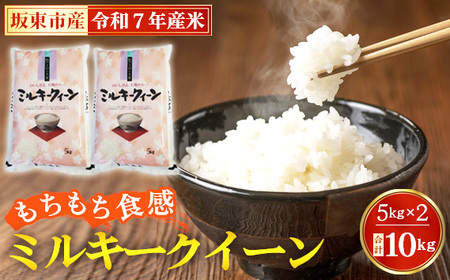 No.671 令和7年産　ミルキークイーン10kg【坂東市産】 ／ 令和7年 新米 米 お米 こめ コメ 精米 白米 ご飯 国産米 10kg 10キロ ツヤ 香り もちもち 低アミロース米 弁当 おいしい お取り寄せ 産地直送 産直 坂東市産 茨城県産 茨城産 茨城県 特産品