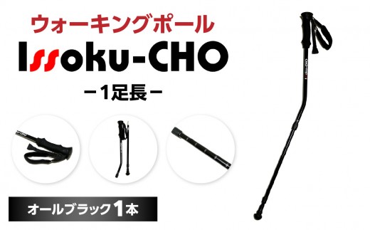 ウォーキングポール Issoku-CHO（1足長） オールブラック 1本 杖 歩行補助 特許取得 グッドデザイン賞 アウトドアスポーツ 山登り トレッキング ハイキング 登山 ウォーキング  R170